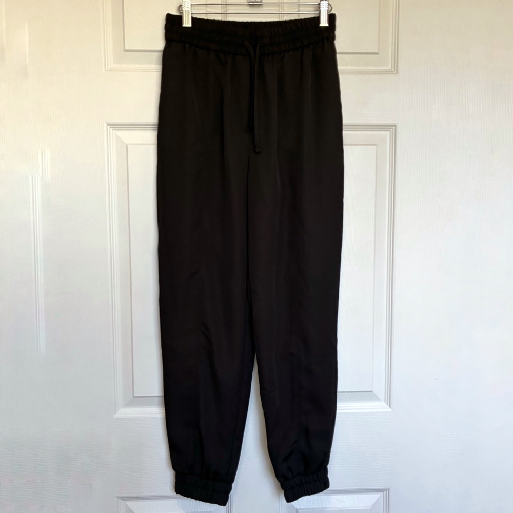 Zara Lightweight Jogger Pants Womens Small Pull On Pockets Ribbed Cuffs Weekend